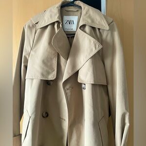 ZARA Long trench coat. Excellent condition! Never worn!  Size small. Fits xs/s